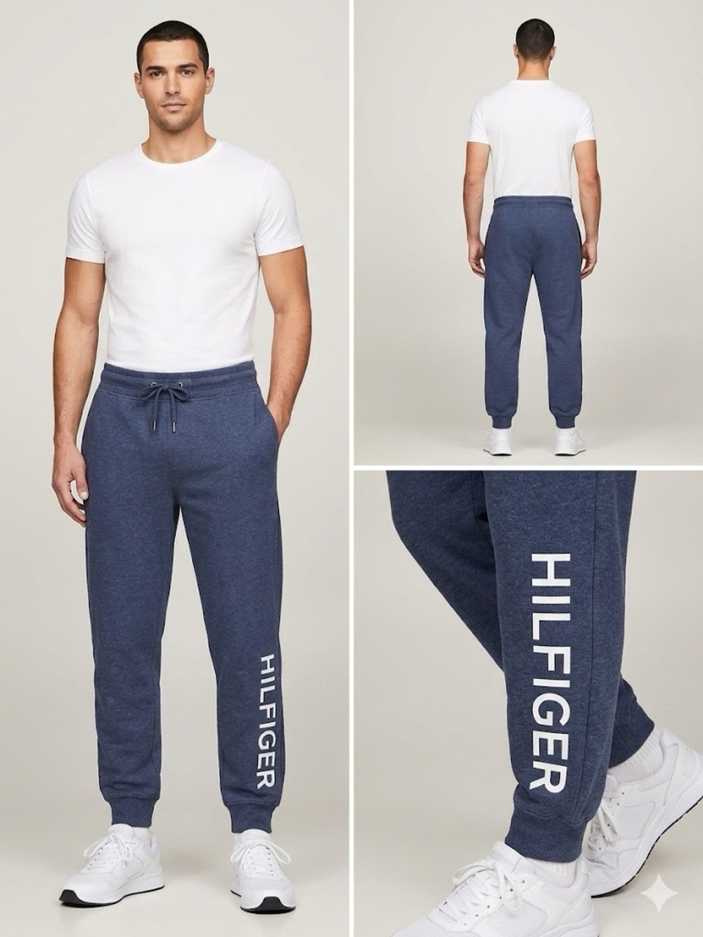 Tommy Hilfiger Navy Blue Fleece-Lined Sweatpants